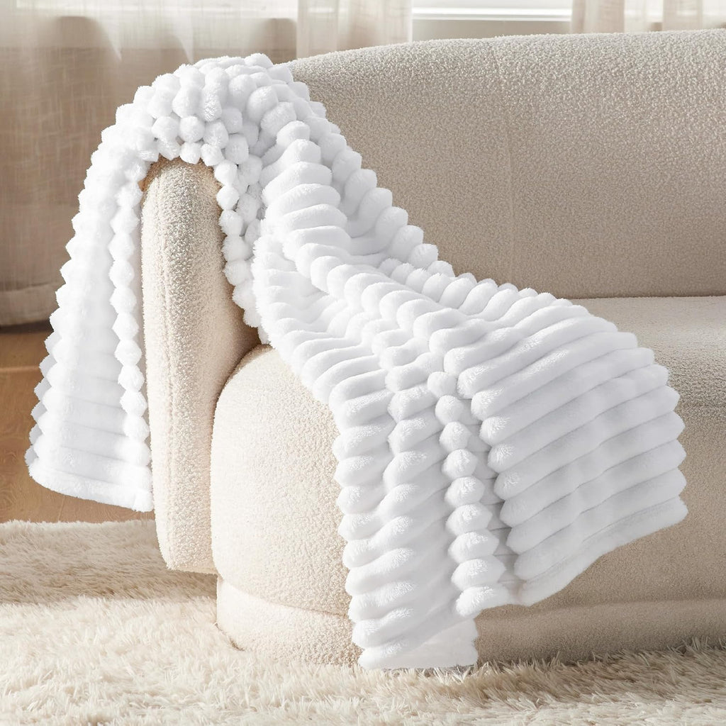 Bedsure Soft Throw Blanket for Couch Decor Gifts Bright White 50"x60"
