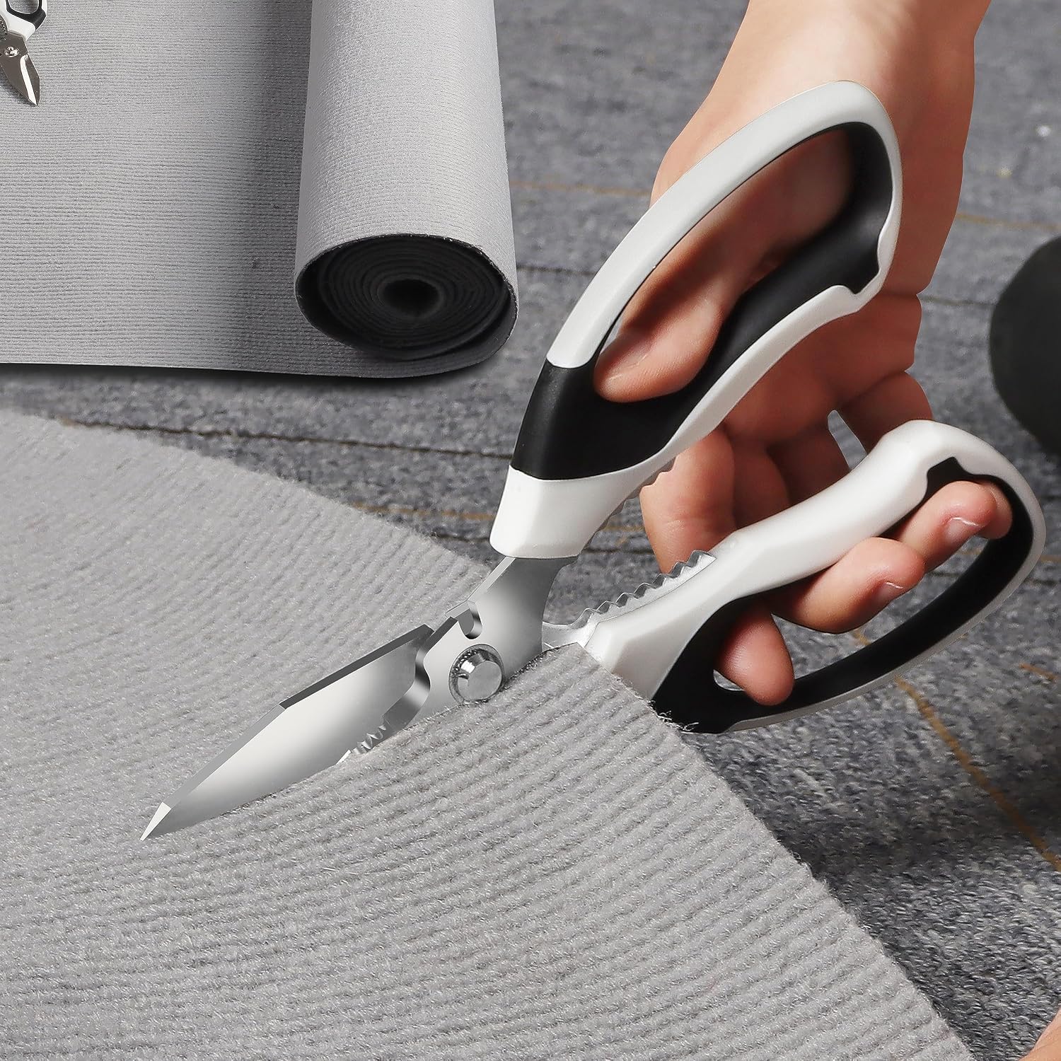 BoFuYuan Utility Scissors All Purpose heavy duty 8-Inch White