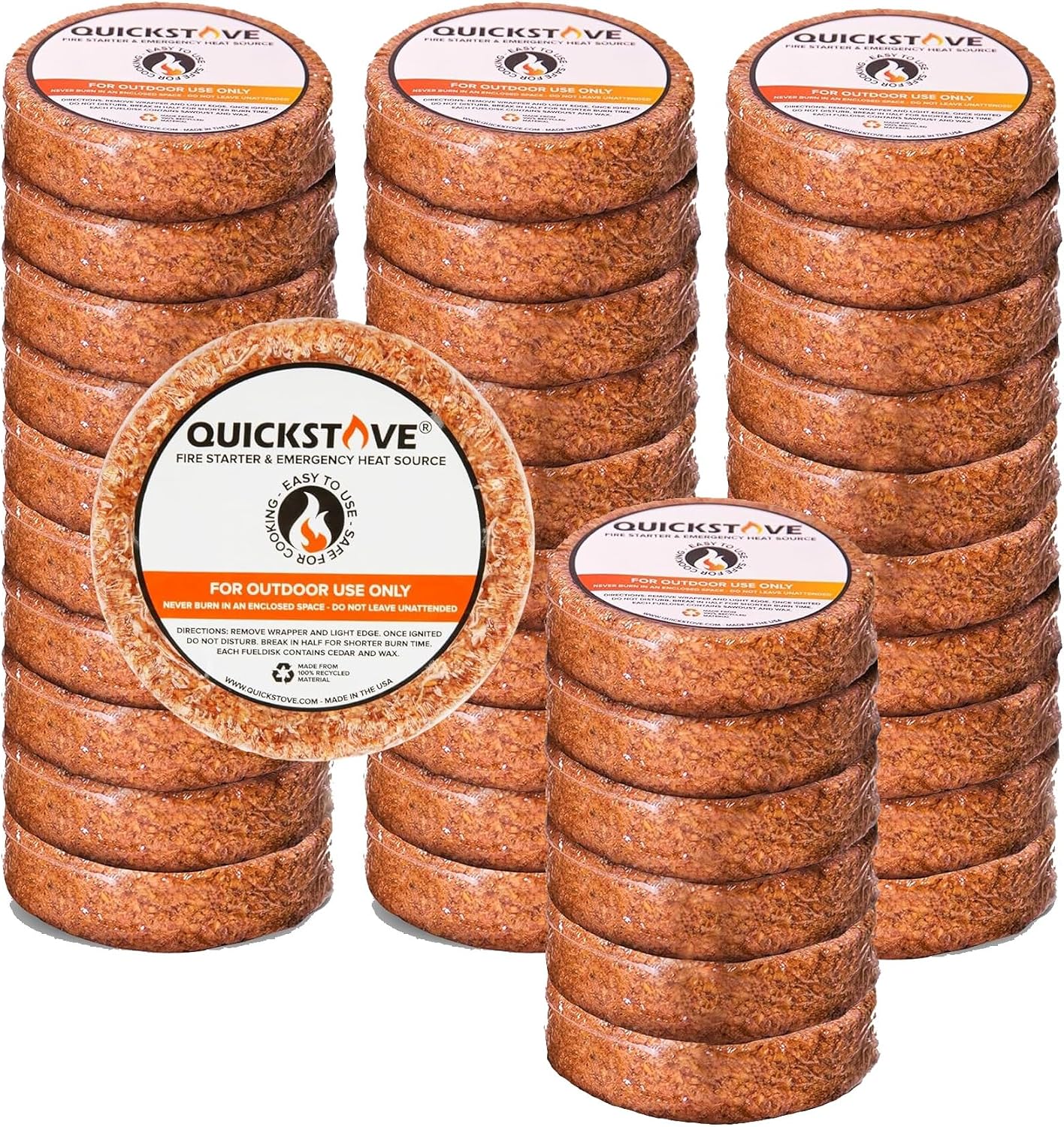 Fire Starters (10 Pack) – Waterproof Emergency Fuel Disks for Camping Essentials, Wood Stove, Fireplace, Fire Pit, Survival Kit, Campfire & Outdoor Accessories