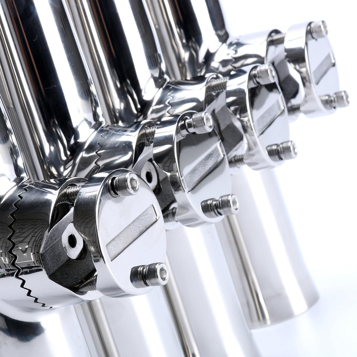 Amarine Made 4Pcs Fishing Rod Holder, Stainless Steel Rail Mount Fishing Pole Holders, Tournament Style Clamp on Rod Holder for Rails 1" to 1-1/4"