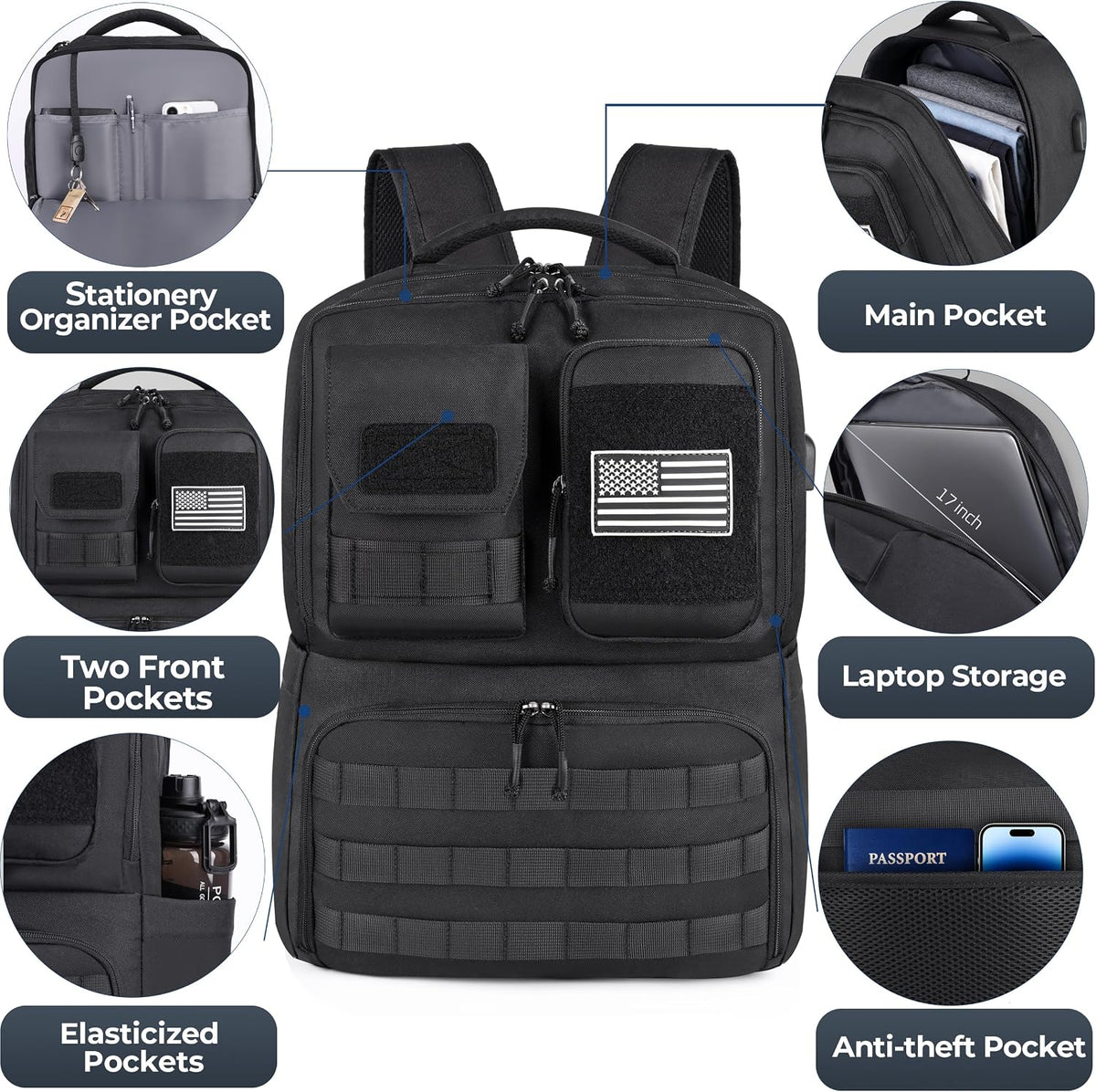 HILOMON Laptop LunchBox Backpack 2-in-1 Insulated Cooler Work Bag for Men