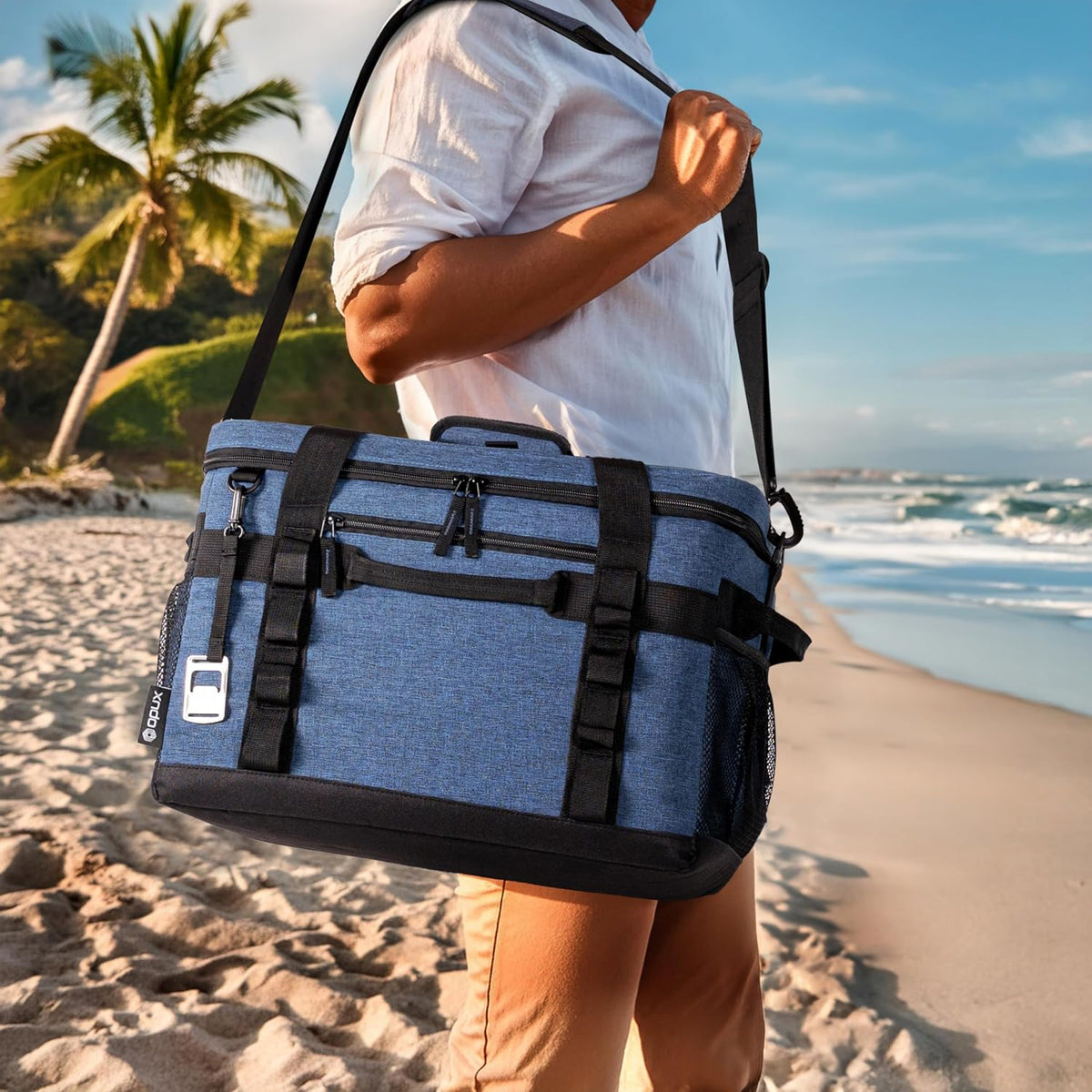 OPUX Collapsible Soft Cooler Bag, 48/60 Cans Leakproof, Insulated Tote