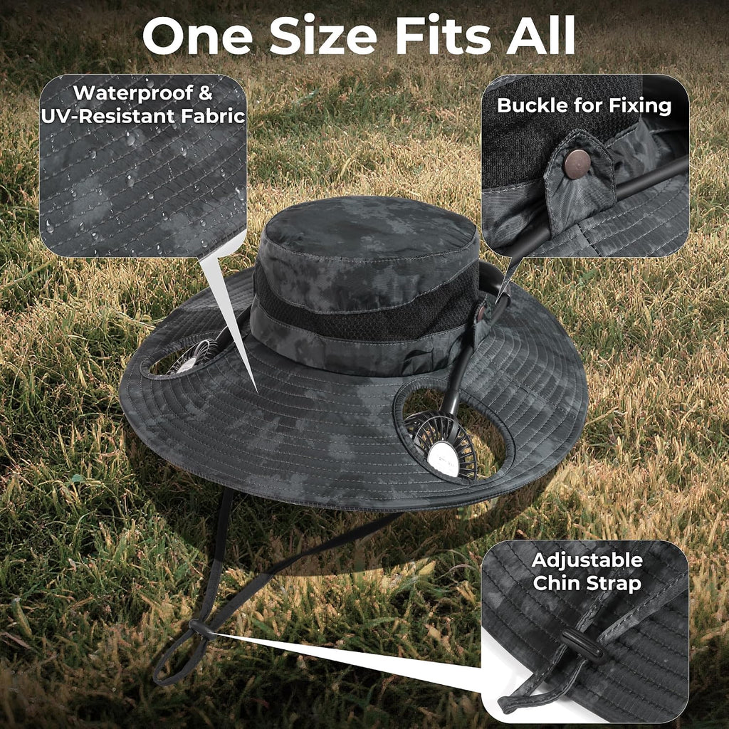 AMACOOL Bucket Hat Fan, Gifts for Him Father Dad Husband, Fishing Essentials for Women Men Camping Hiking Beach Gardening
