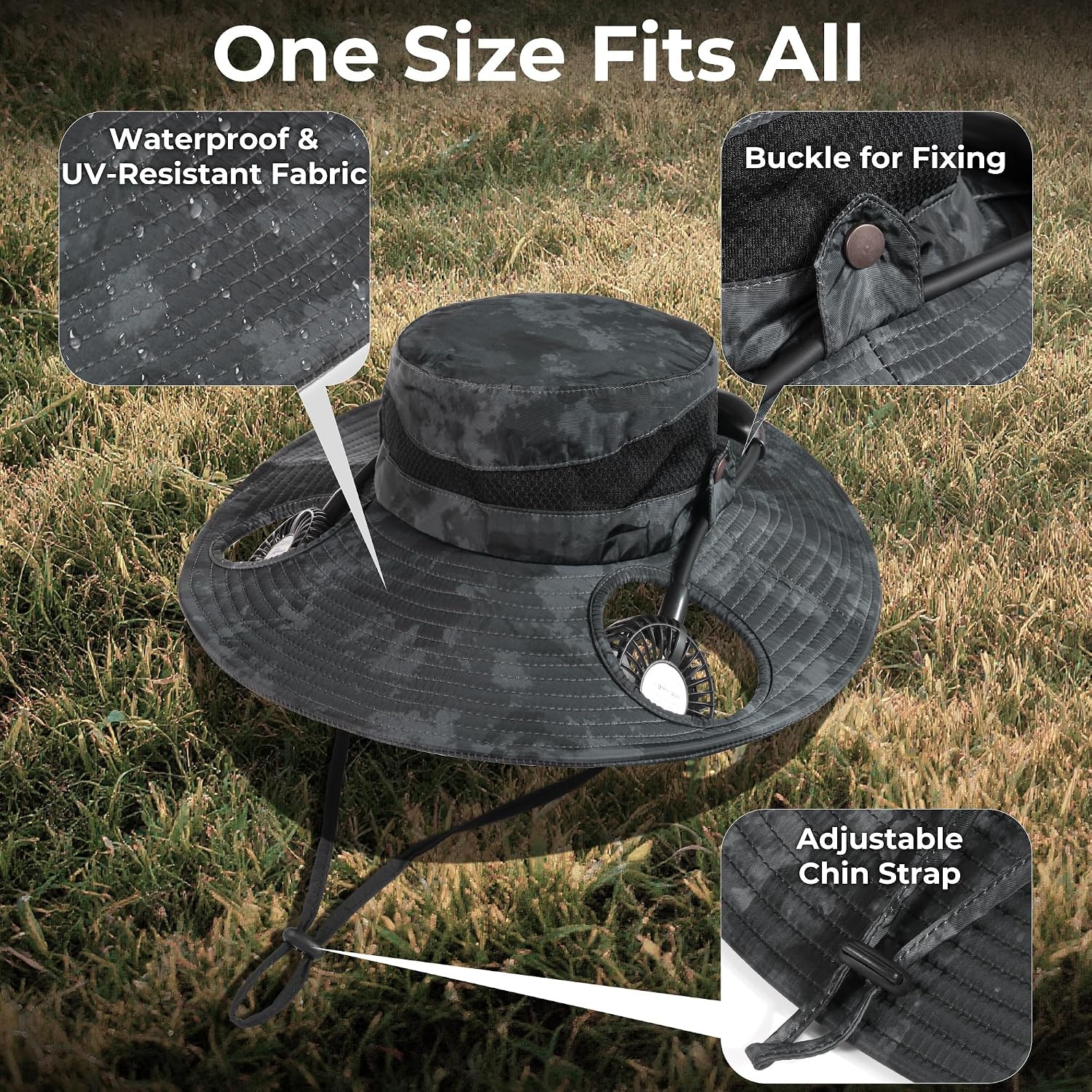 AMACOOL Bucket Hat Fan, Gifts for Him Father Dad Husband, Fishing Essentials for Women Men Camping Hiking Beach Gardening