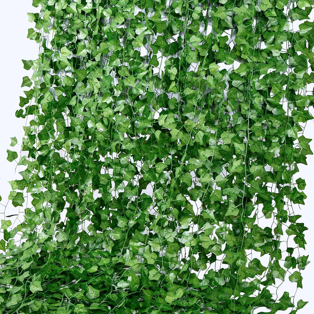 50 Pack 375 Feet Fake Vines for Room Decor Artificial lvy Greenery Garland Vine Leaves, Leaf Plants Flowers Foliage for Bedroom,Garden Wall.Decor Indoor Outdoor