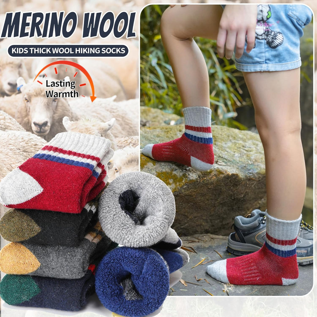 EBMORE Kids Merino Wool Hiking Thermal Winter Socks