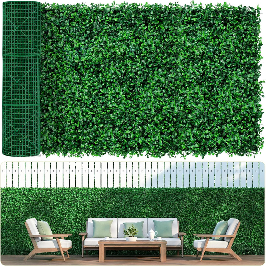 AOKIIE 10"x10" 12Pcs Artificial Grass Wall UV-Anti Boxwood for Outdoor