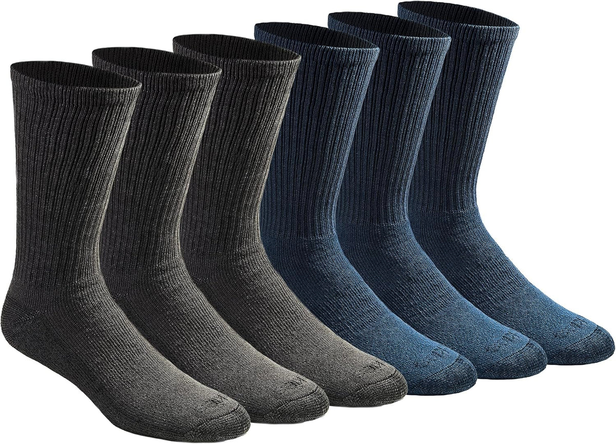 Dickies Men's Dri-Tech Essential Moisture Control Crew Socks, Available in M-XXL (6, 12 Pairs)