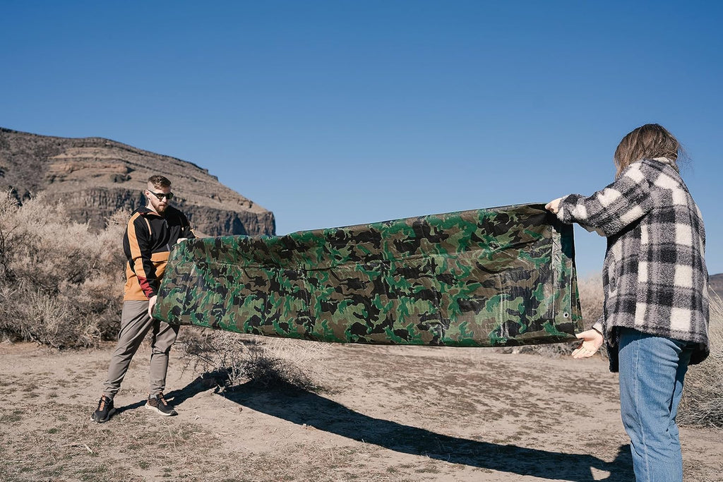 Stansport Medium-Duty Rip-Stop Tarp 10' x 12' - Green Camo (T-1012-C)