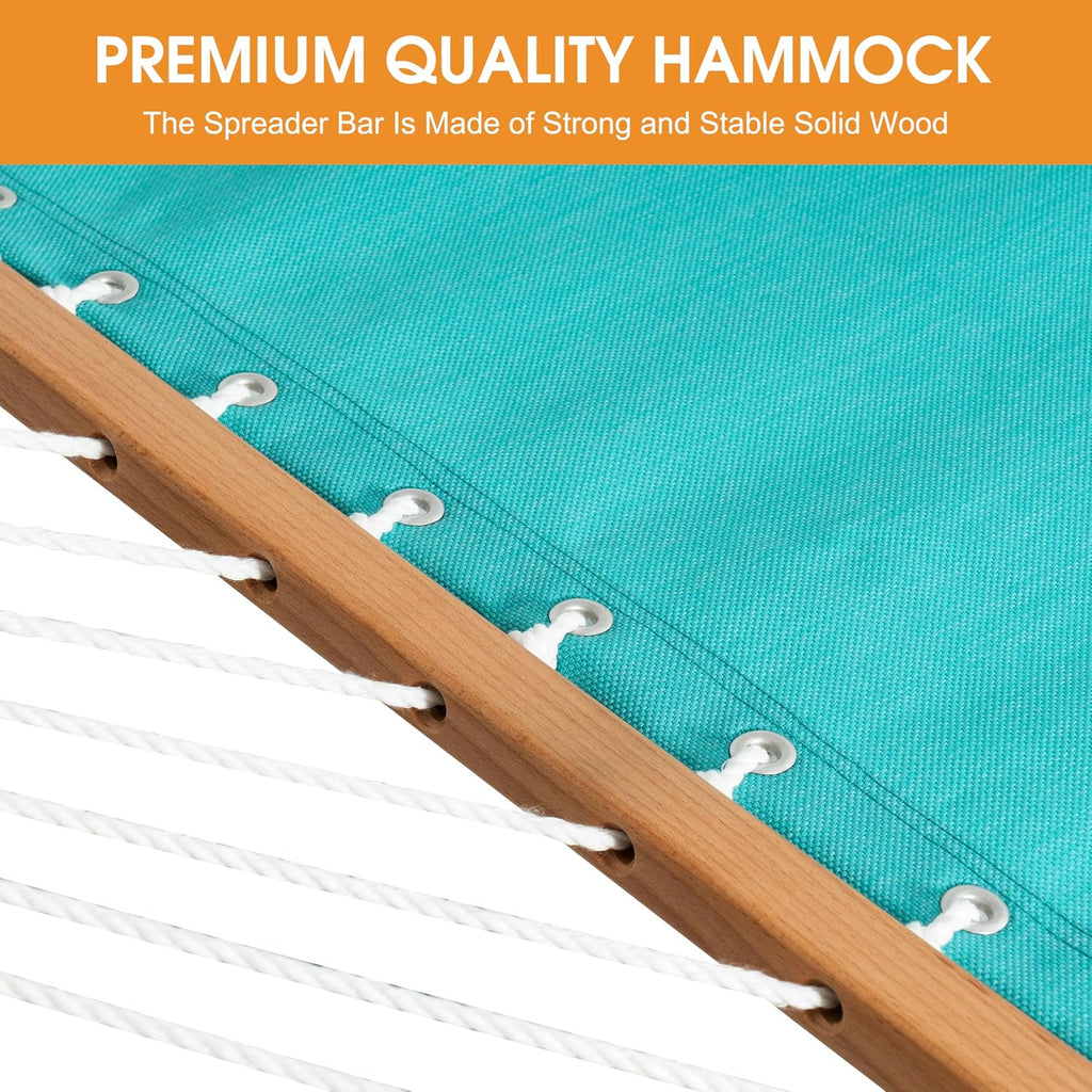 Lazy Daze Double Olefin Quick Dry Hammock with Spreader Bar for Outdoor