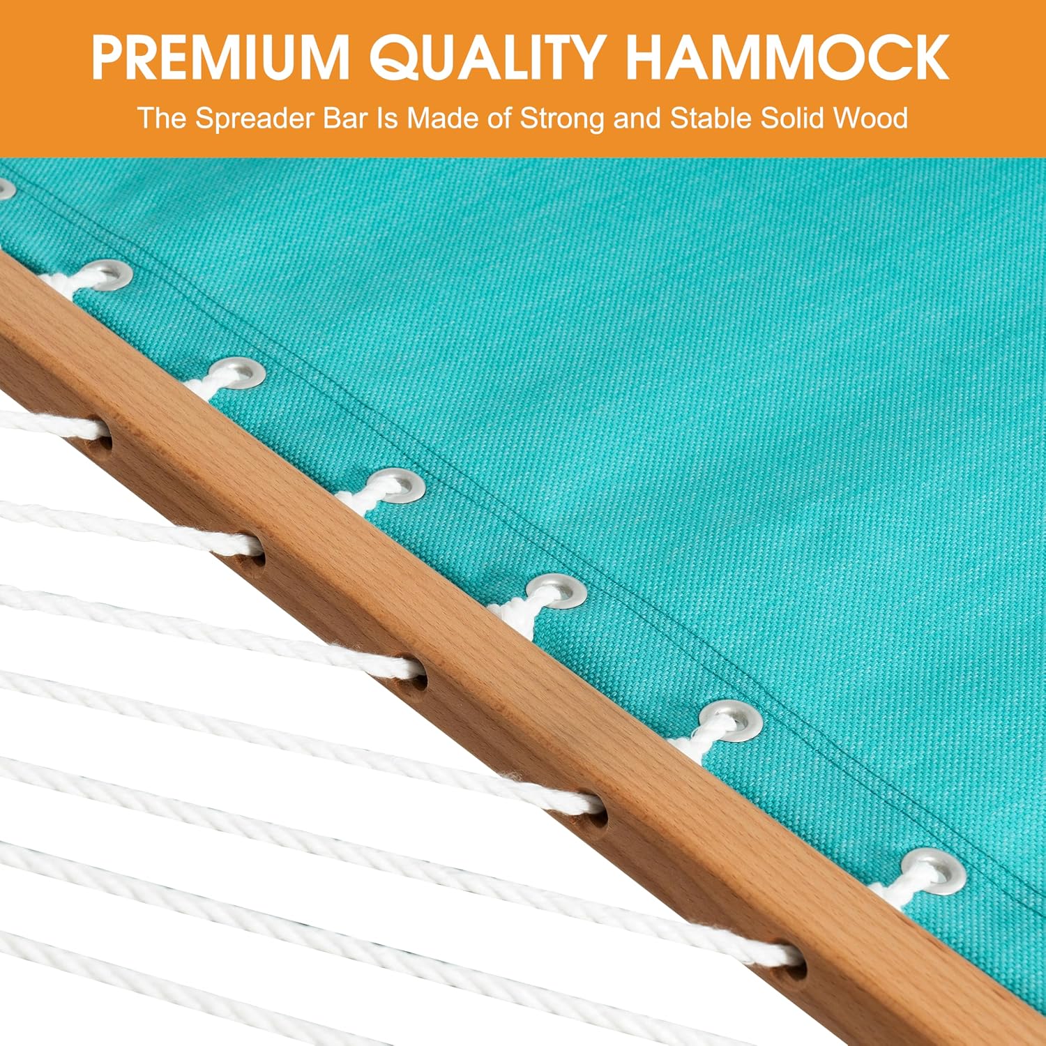 Lazy Daze Double Olefin Quick Dry Hammock with Spreader Bar for Outdoor