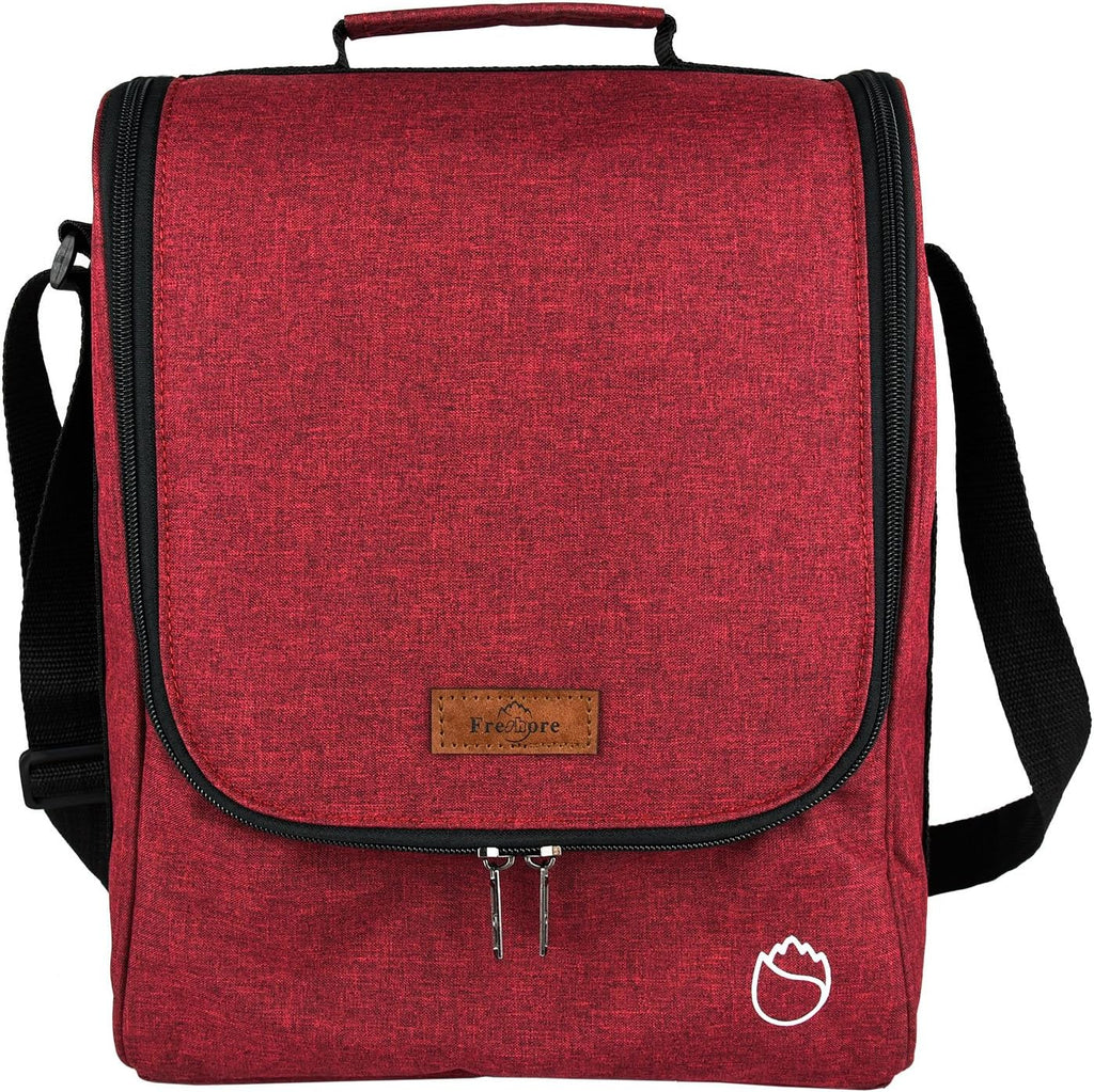 Insulated Wine 3 or 6 Bottle Carriers Tote Travel Cooler Gift Bag For Airplane Liquor With Padded Shoulder Strap