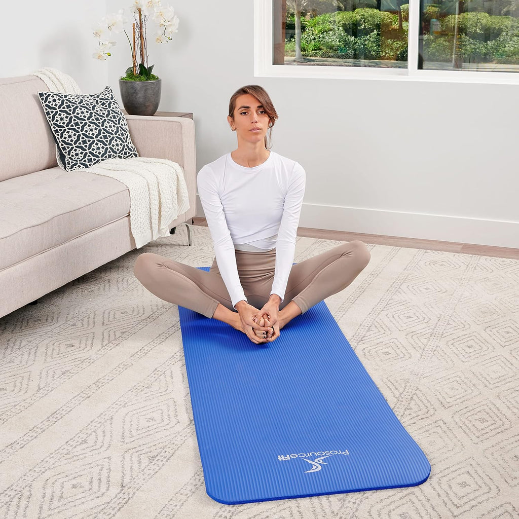 ProsourceFit Extra Thick Yoga and Pilates Mat, 71-inch Long High Density Exercise Mat with Comfort Foam and Carrying Strap