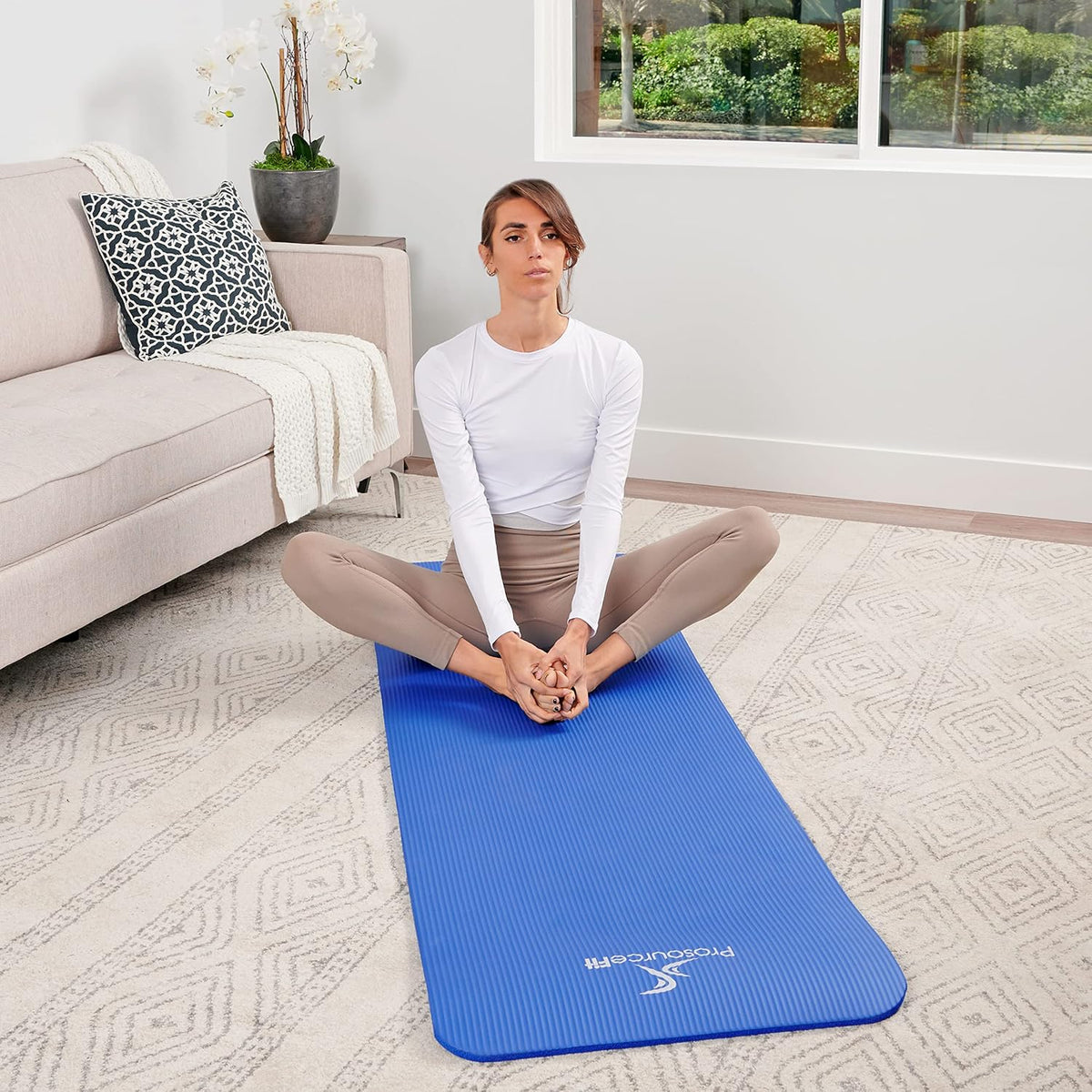 ProsourceFit Extra Thick Yoga and Pilates Mat, 71-inch Long High Density Exercise Mat with Comfort Foam and Carrying Strap