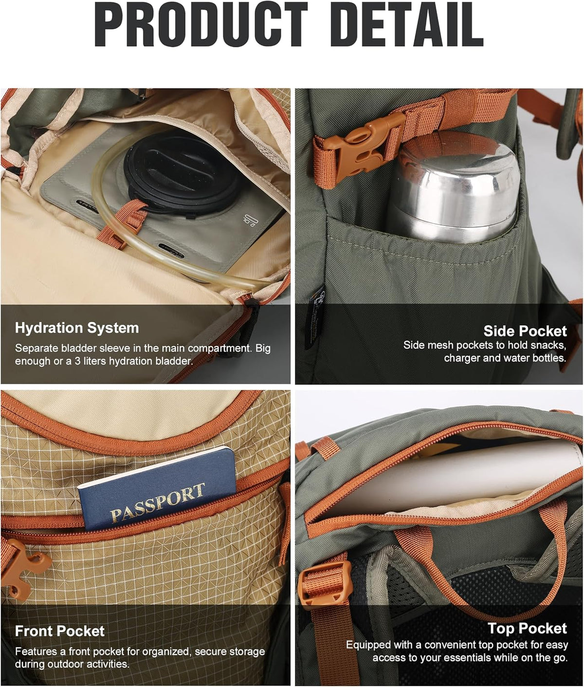 MOUNTAINTOP 20L Hiking Backpack, Lightweight Small Outdoor Daypack