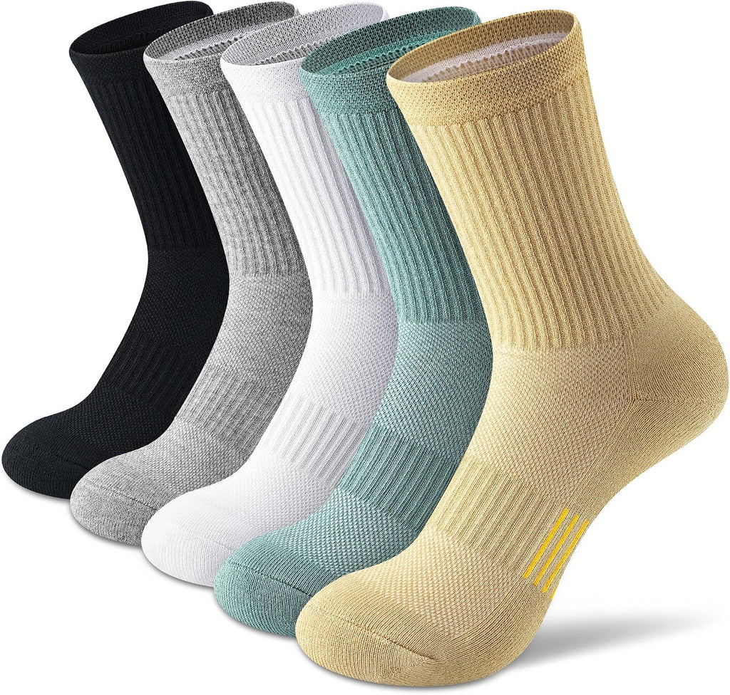 Gonii Women Athletic Cushioned Crew Socks 5 Pairs