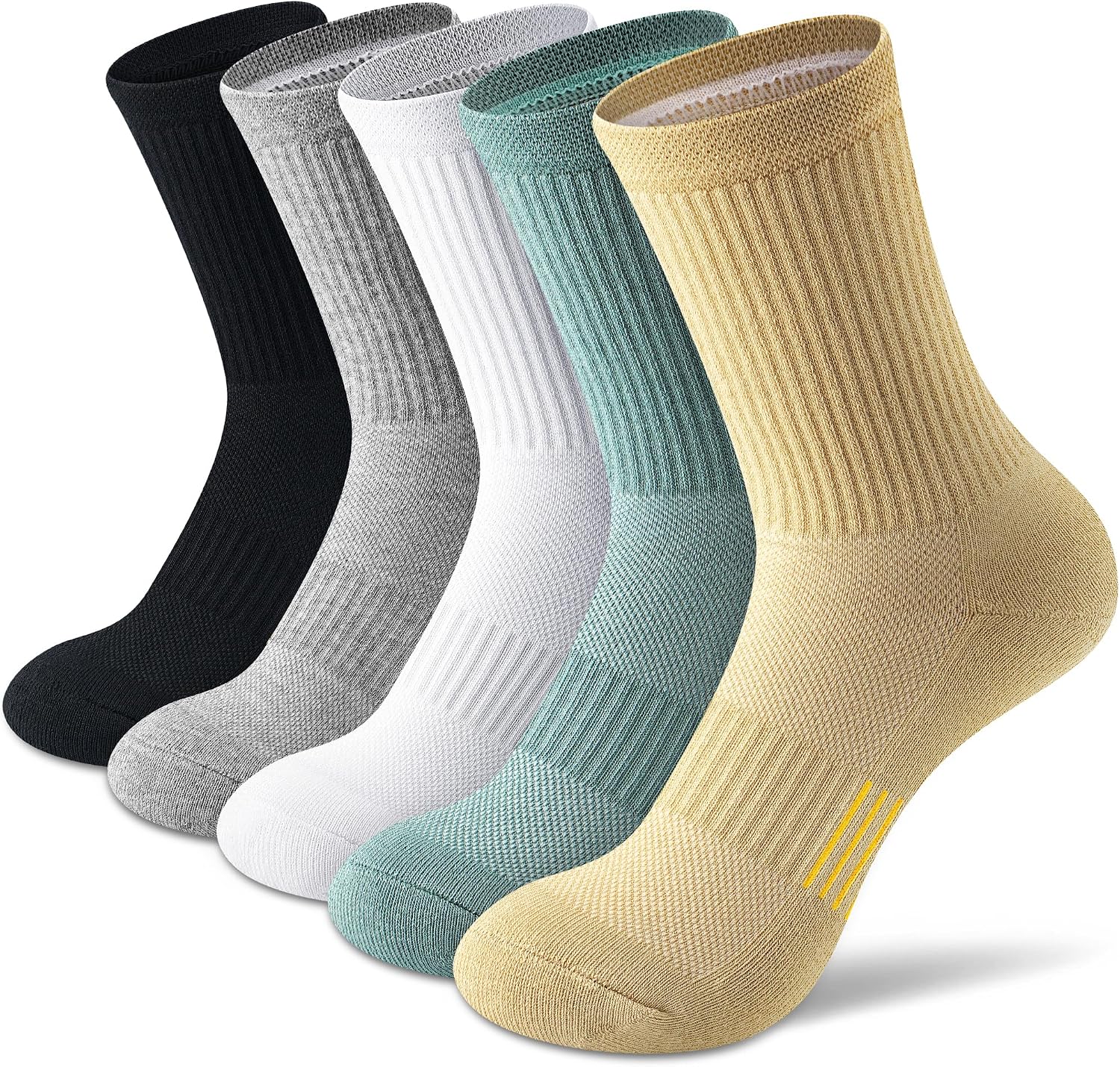 Gonii Women Athletic Cushioned Crew Socks 5 Pairs
