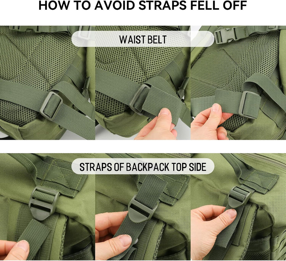 REEBOW GEAR Military Tactical Backpack for Men Large Army 3 Day Assault Pack Molle Hiking Daypack Bag (Green)