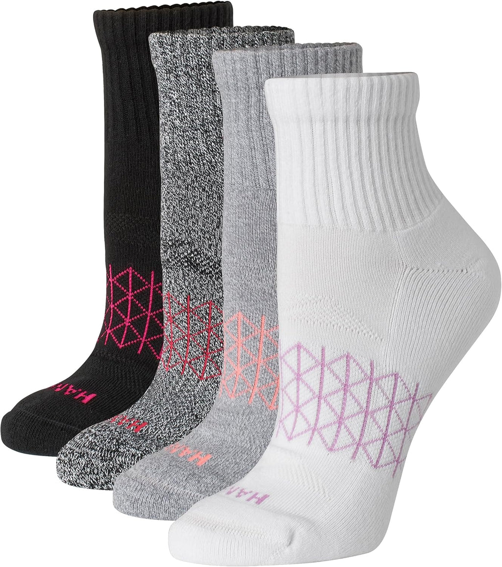 Hanes Women's Socks, 4-pack, Absolute Active Cushioned Moisture-wicking Best Women's Socks, Crew, Ankle and No Show