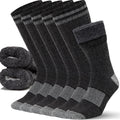 Alvada Mens Merino Wool Crew Socks Thermal and Warm Socks for Winter Work Hiking Running 3 Pairs