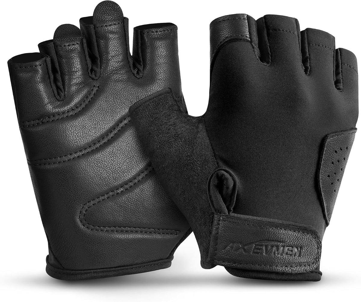 Gym Gloves for Men & Women Workout Gloves with Anti-Slip Leather Palm Suitable for Weightlifting, Gym, Cycling