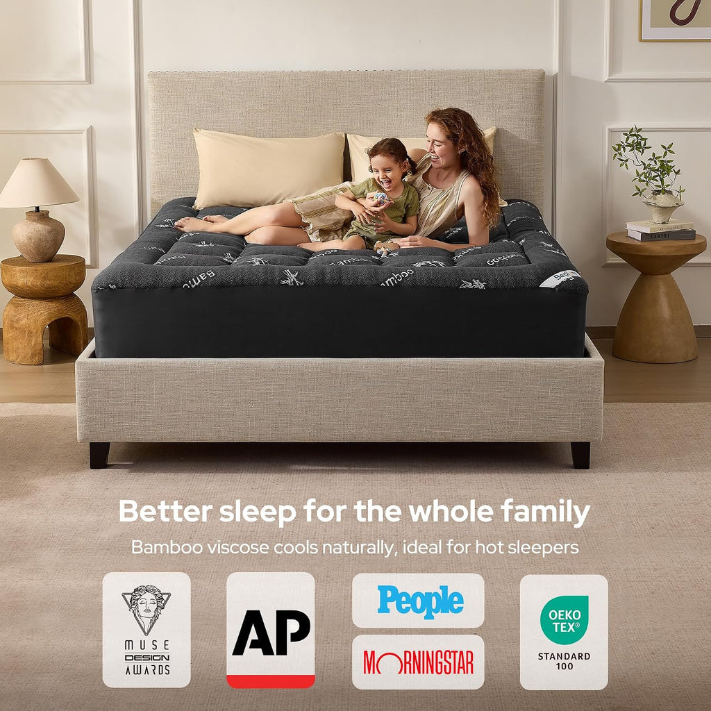 BEDLORE Queen Mattress Topper , Thick Pillow Top Mattress Pad