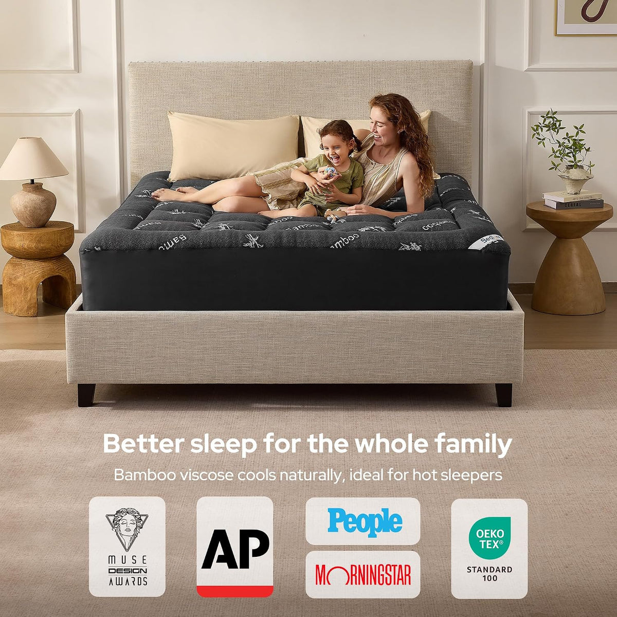 BEDLORE Queen Mattress Topper , Thick Pillow Top Mattress Pad
