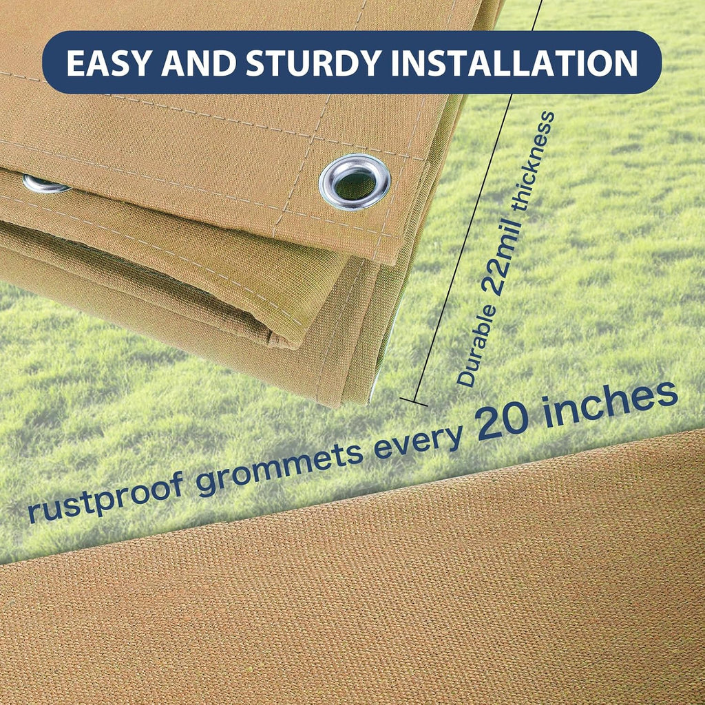 6’x8’ Canvas Tarps Heavy Duty Waterproof Tarpaulins with Aluminum Grommets,UV Resistant, 22Mil Multipurpose Drop Cloth, 14oz Cover Sheet for Outdoor and Indoor Use with Ropes Yellow