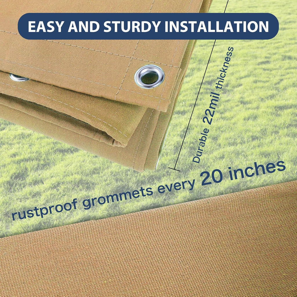16’x20’ Canvas Tarps Heavy Duty Waterproof Tarpaulins with Aluminum Grommets,UV Resistant, 22Mil Multipurpose Drop Cloth, 14oz Cover Sheet for Outdoor and Indoor Use with Ropes Yellow