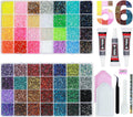 56 Colors Rhinestones for Bedazzling, 2 Boxes 3mm Multicolor Resin Jelly Flatback Gems with 3 Pcs B7000 Jewelry Glue & Tools, Bedazzler Kit for DIY Crafts Book Clothes Makeup Shoes Gifts Decor