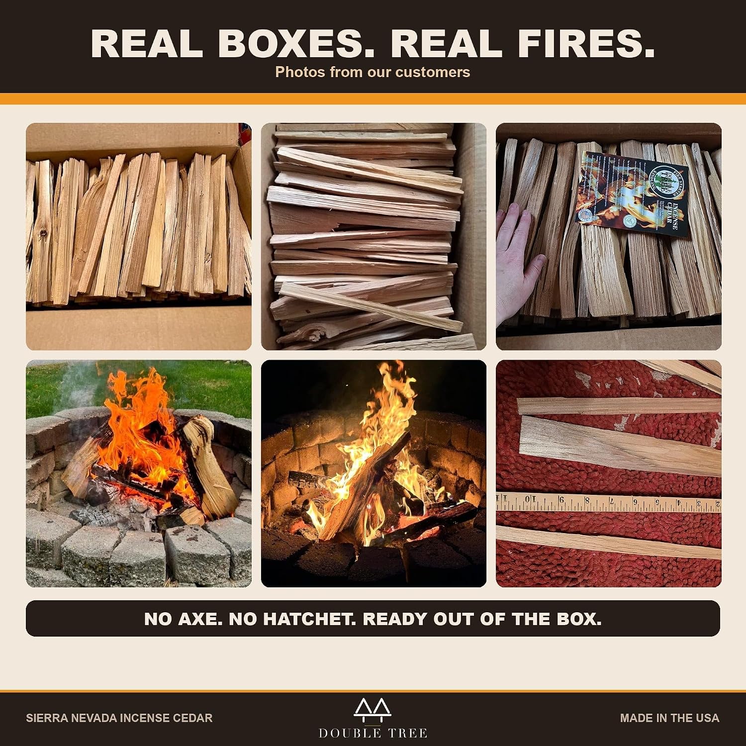 Double Tree Fire Starter Kindling, 100% Natural Cedar, 1/2 Cu Ft