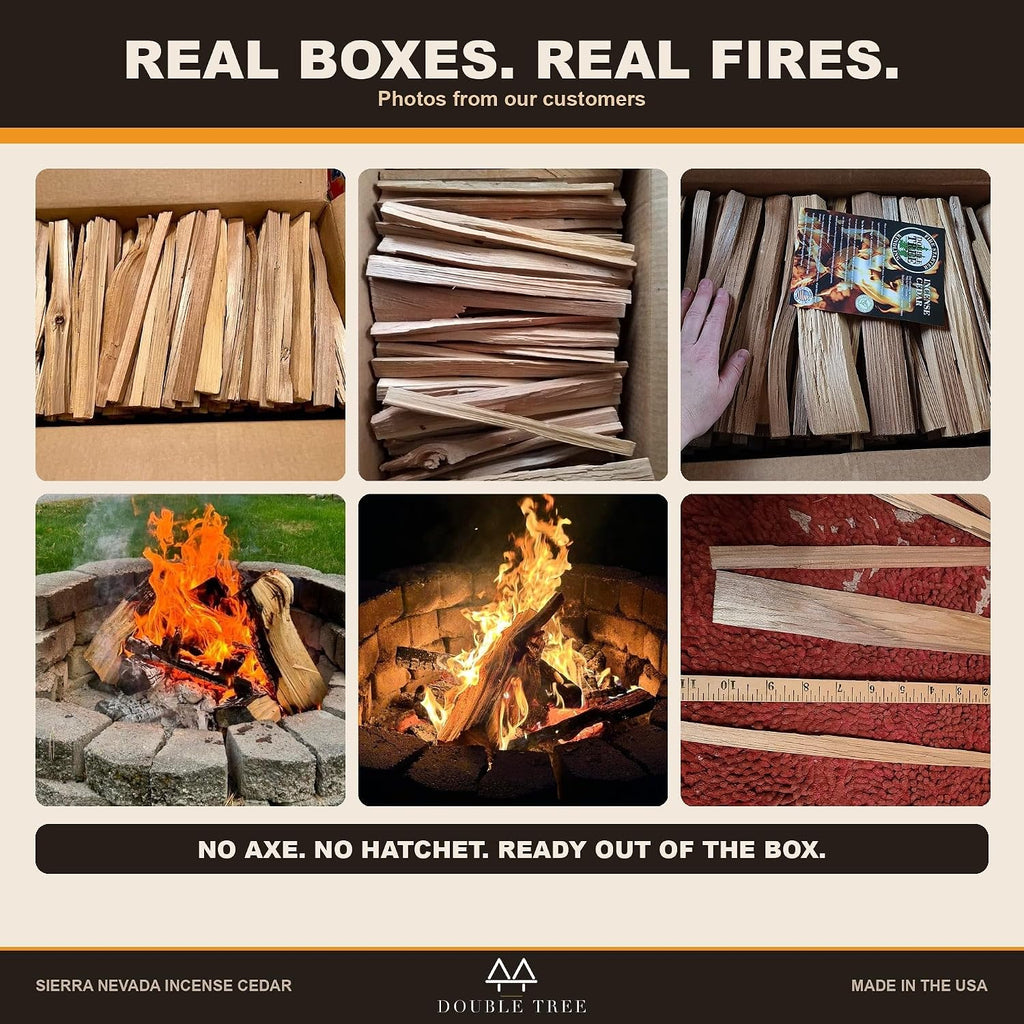 Double Tree Fire Starter Kindling, 100% Natural Cedar, 3 Cu Ft