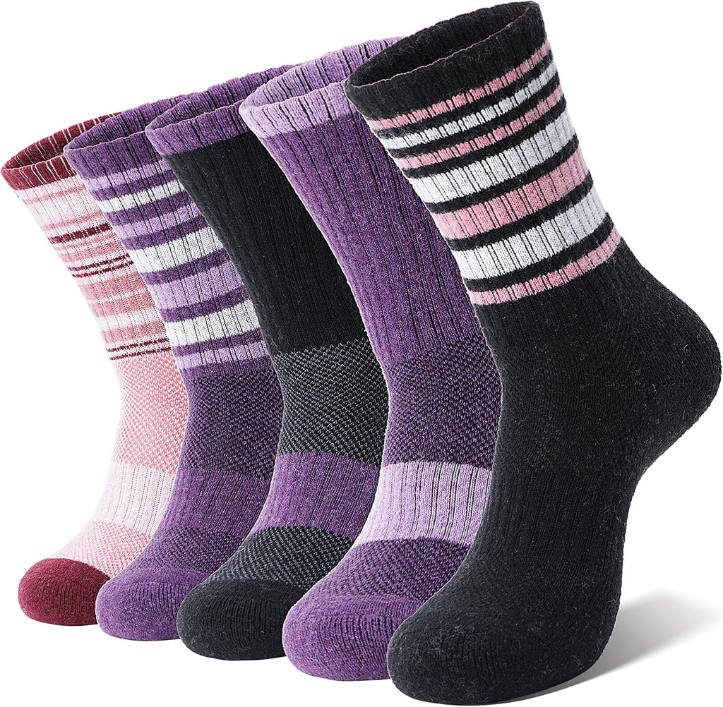 Anlisim Merino Wool Hiking Running Socks for Women, Boot Work Crew Socks