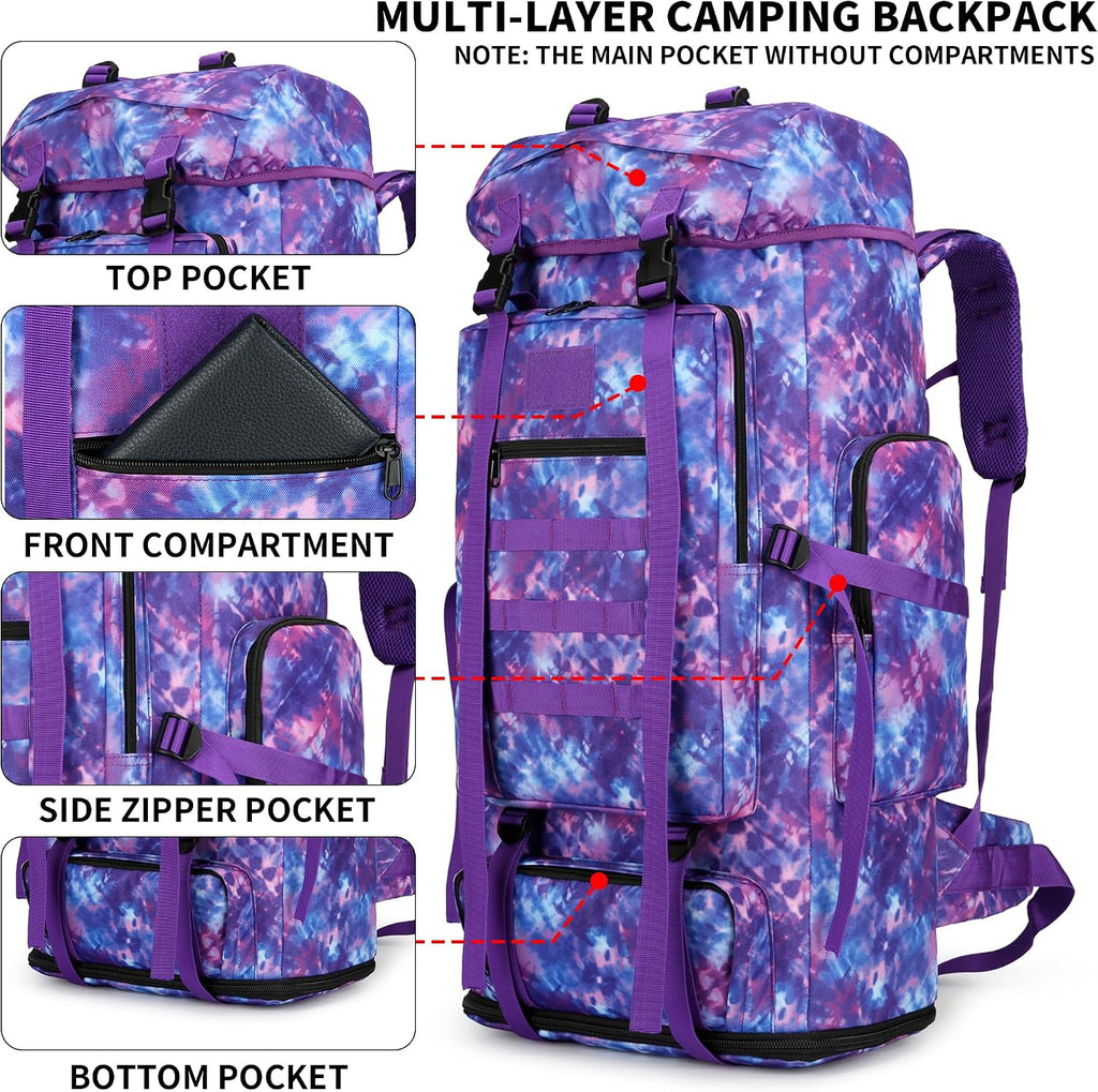 Hiking Backpack for Men 70L/100L Camping Backpack Military Rucksack Molle 3 Days Assault Pack for Climbing