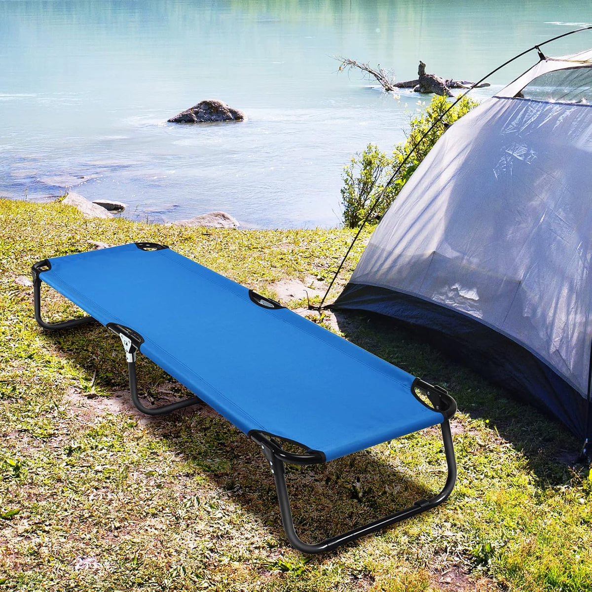 Goplus Folding Camping Cot, Sleeping Cots for Adults Kids