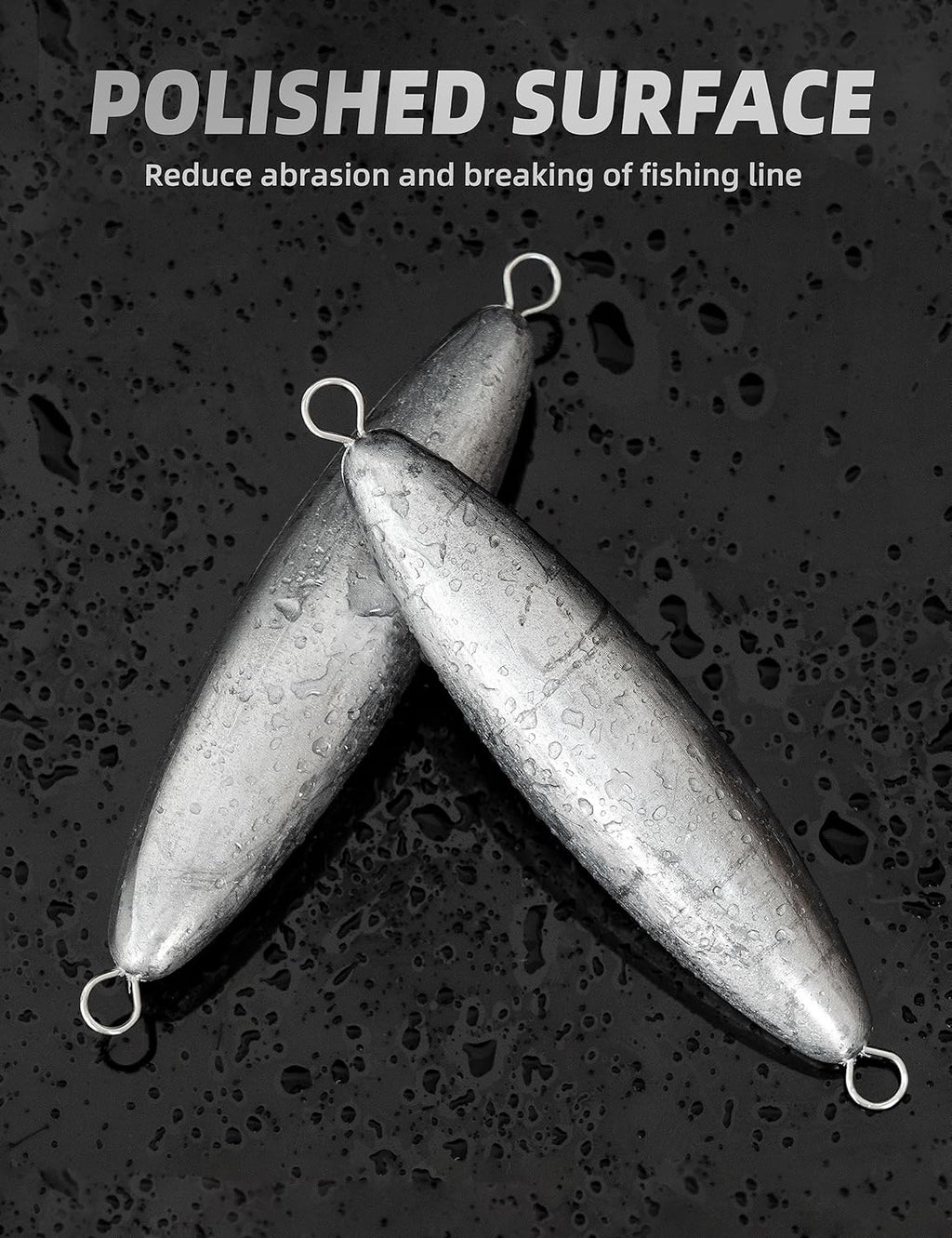 BLUEWING Torpedo Sinker Through Wire Fishing Weight Saltwater Bullet Lead Double Ringed 2oz-48oz