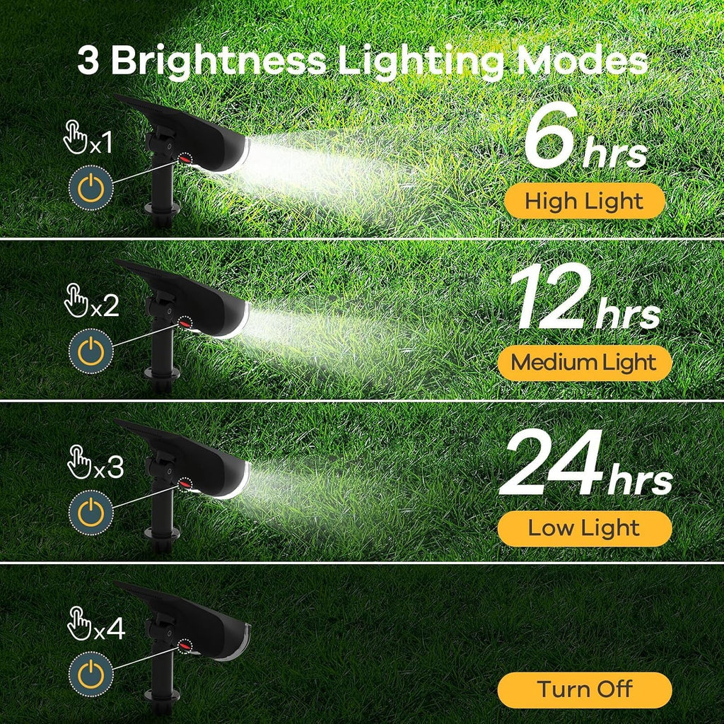Linkind Solar Lights Outdoor Waterproof Landscape Spotlight Daylight 2 Pack