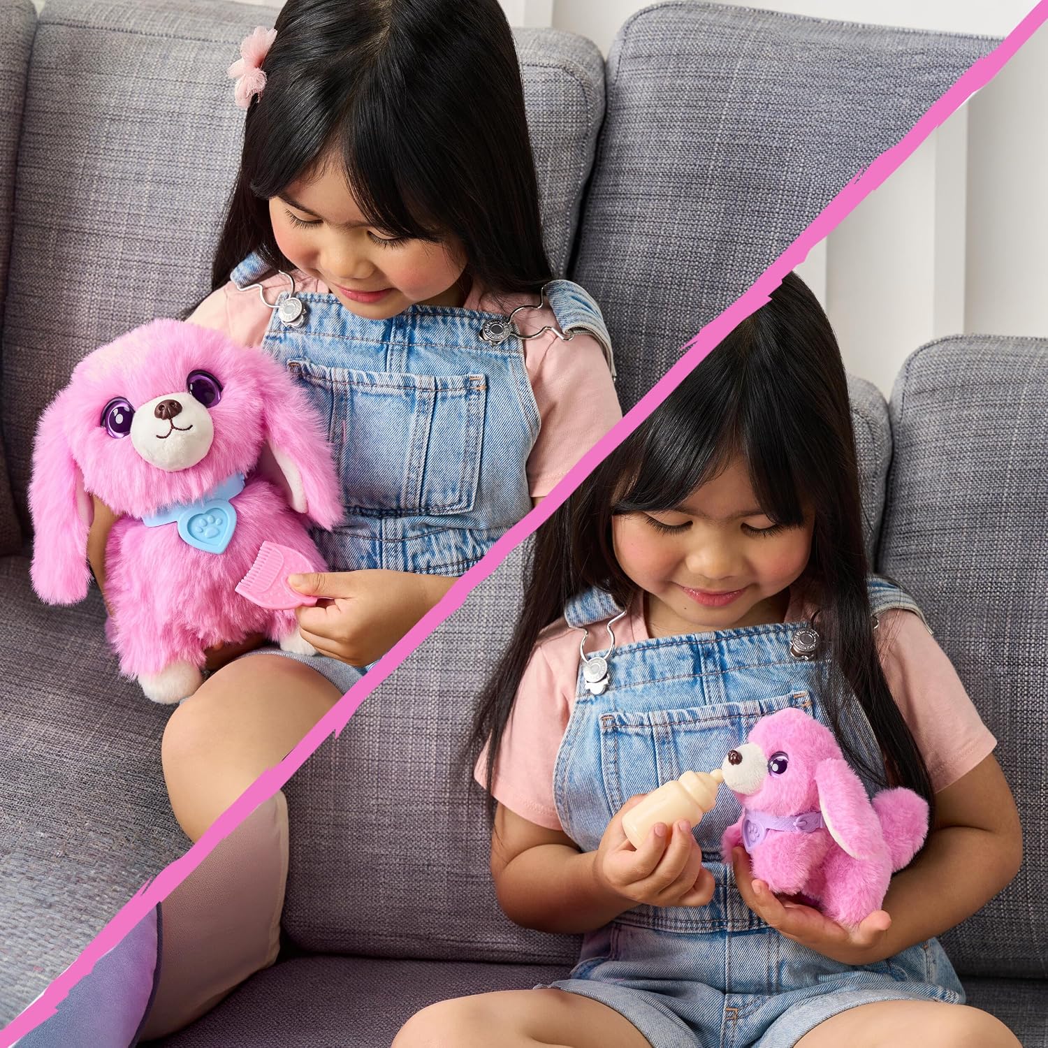 ScruffaLuvs Mom & Baby Scruffs Dachshund Plush Toys, Wash to Reveal