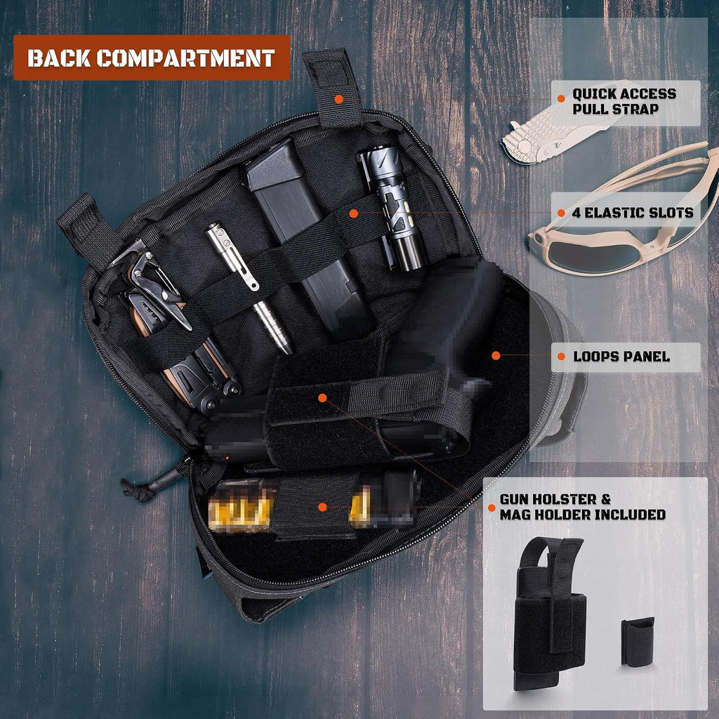 SHANGRI-LA Tactical Concealed Carry Fanny Pack for Men and Women, Low-Profile CCW Waist Bag, with Pistol Holster and Mag Holder, Multi-Use for Hiking, Travel, EDC