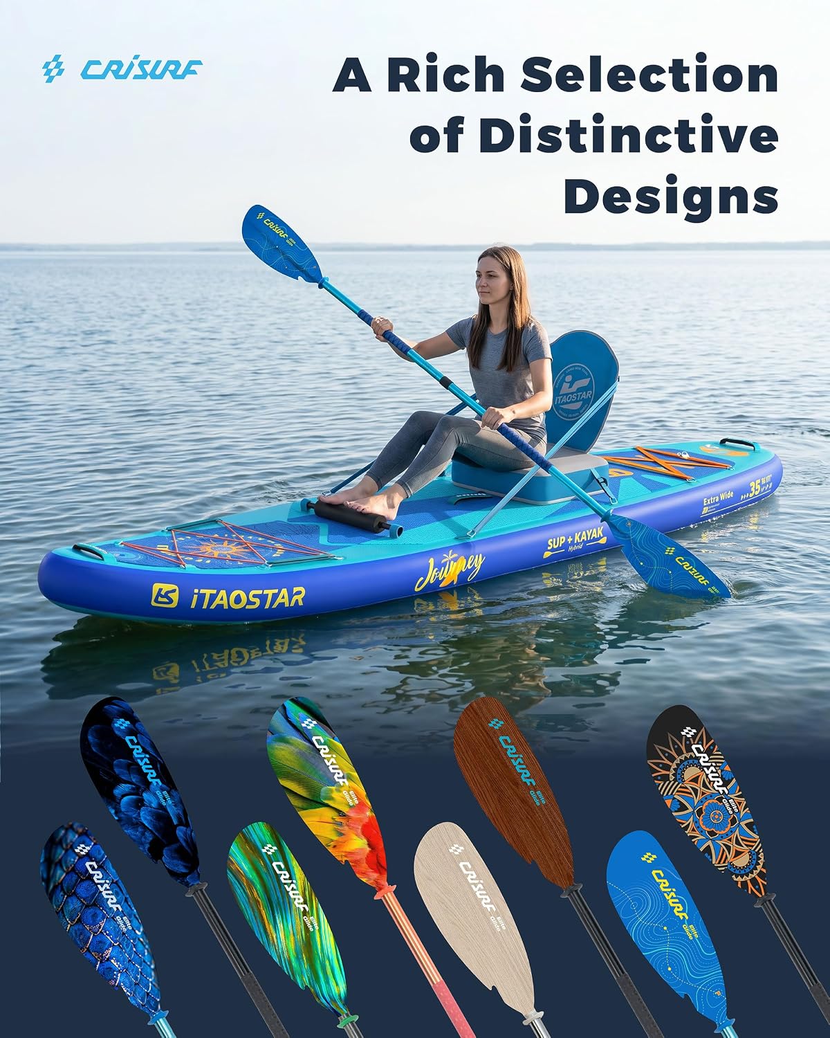 Adjustable Kayak Paddle, Detachable Lightweight Floating Oar with Ergonomic Grip and Drip Guards, Versatile Multi-Section Design for Kayaking and Paddle Boarding