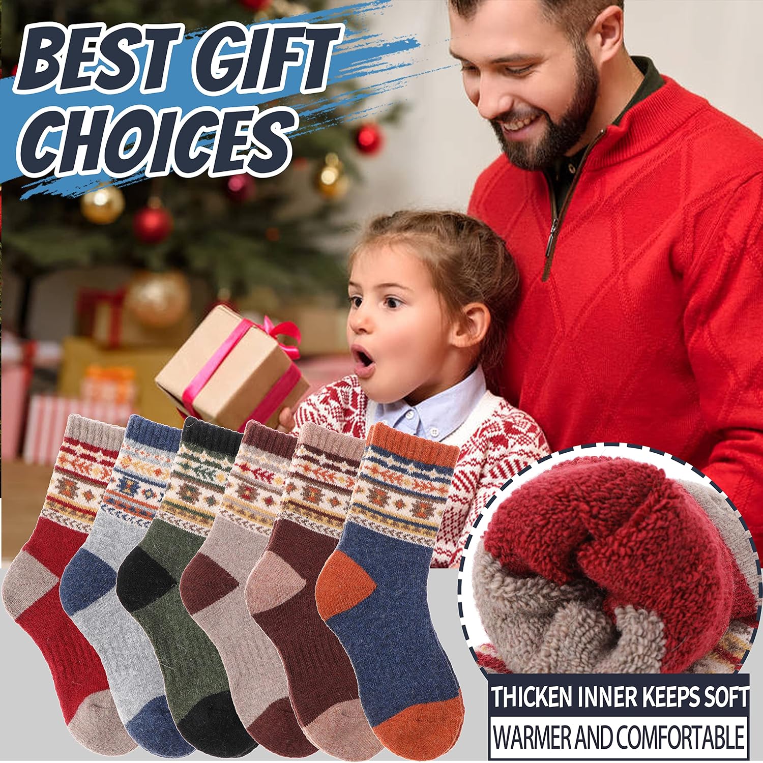 EBMORE Kids Merino Wool Hiking Thermal Winter Socks