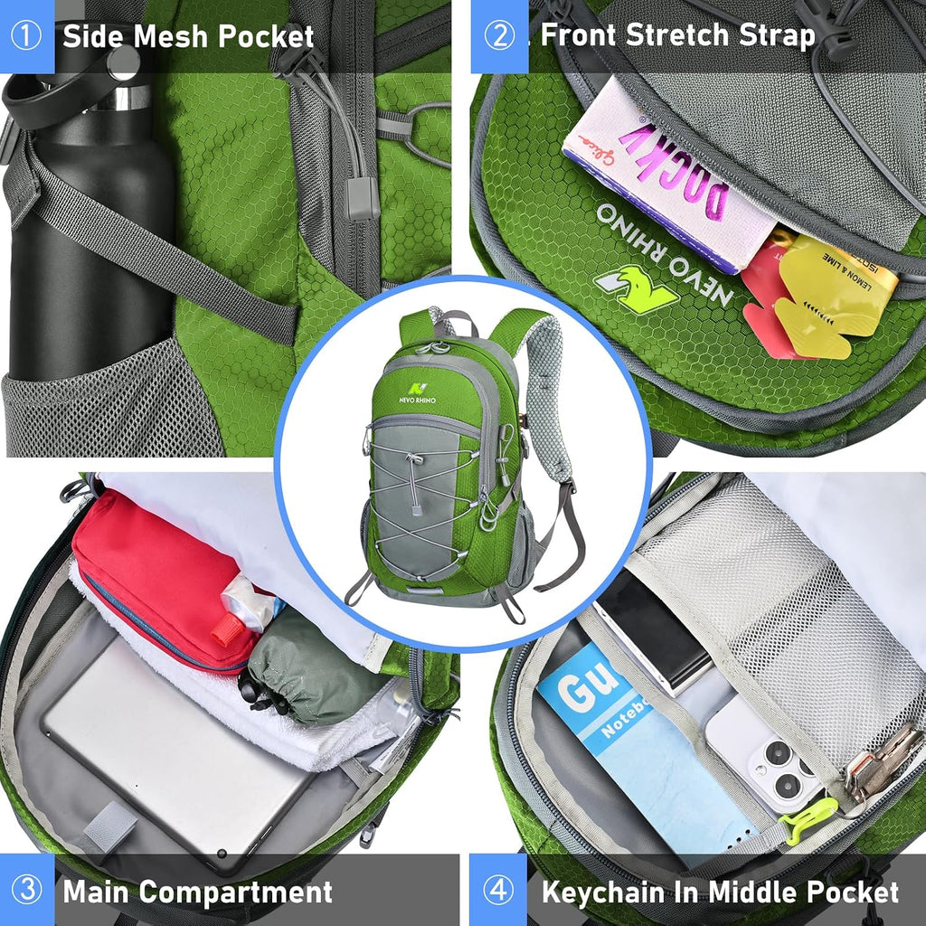 N NEVO RHINO Hiking Backpack,20L Waterproof Hiking Outdoor Daypack