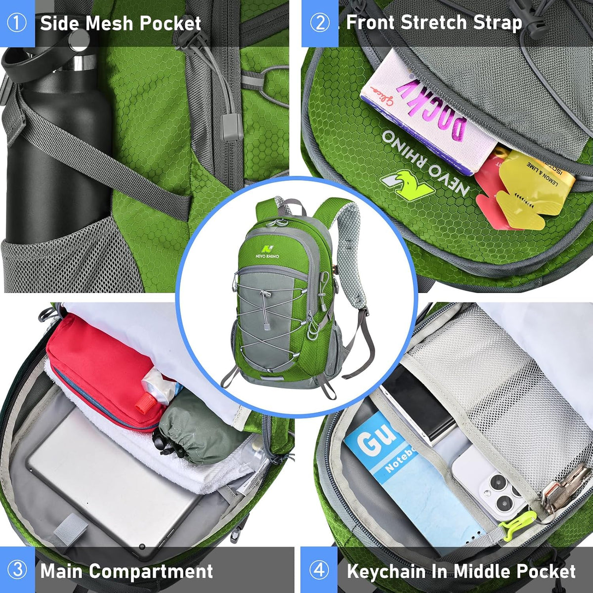 N NEVO RHINO Hiking Backpack,20L Waterproof Hiking Outdoor Daypack