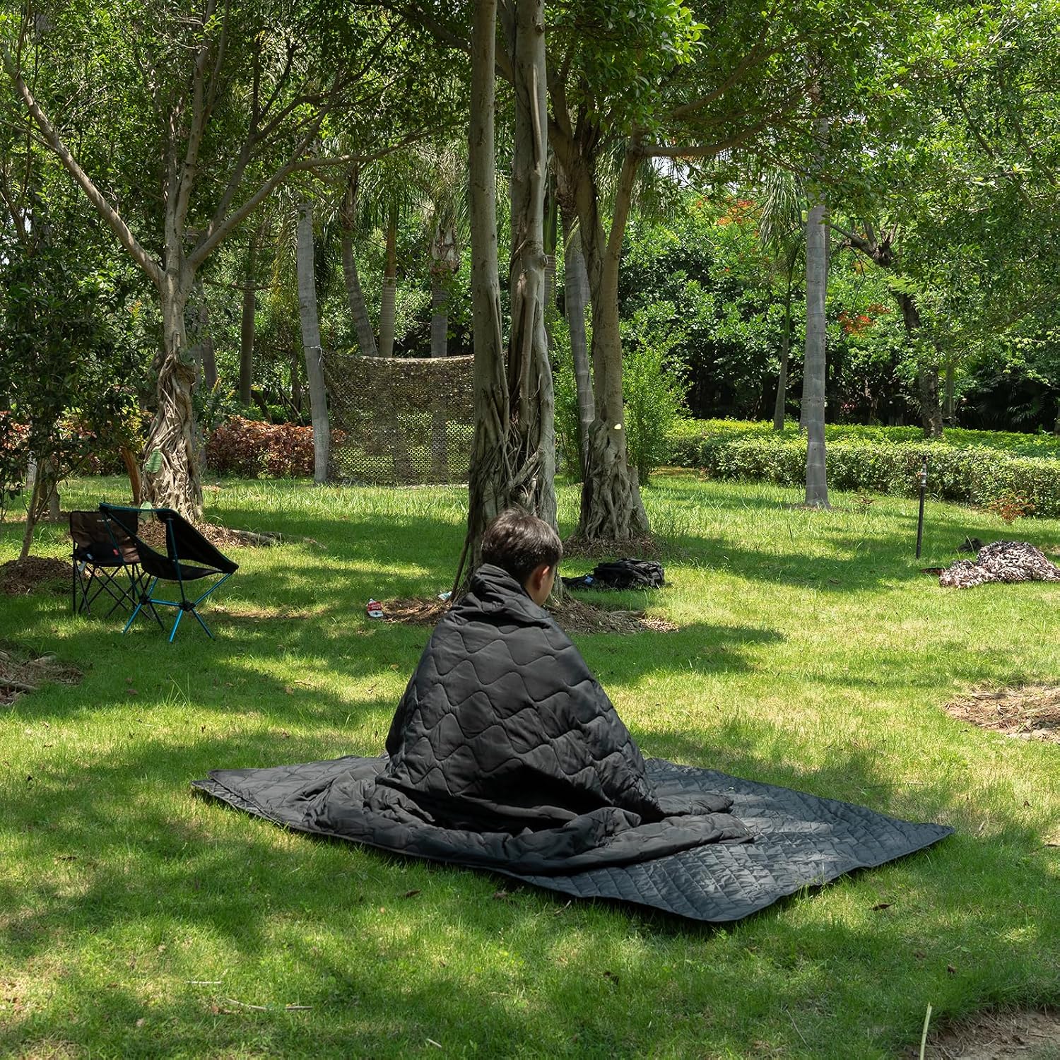 Poncho Liner Military Insulation Outdoor Camping Blanket for Travel, Beach, Grass, Picnic, Car Emergency, Outdoor, Survival