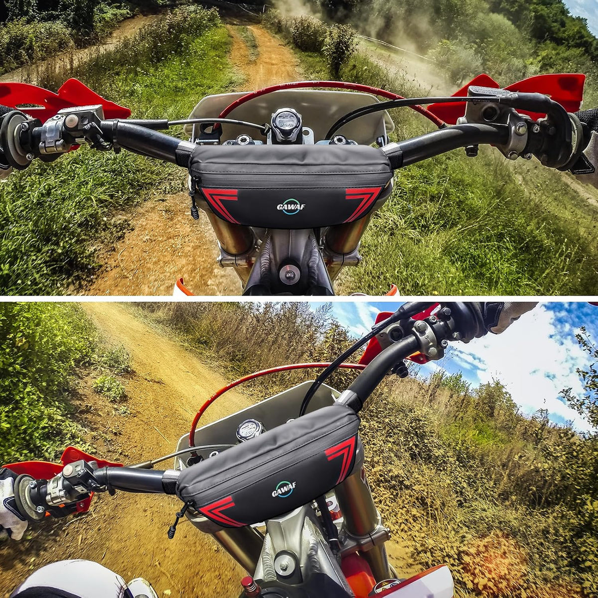 Dirtbike Handlebar Bag, Universal Motorcycle Handle Bag, Waterproof