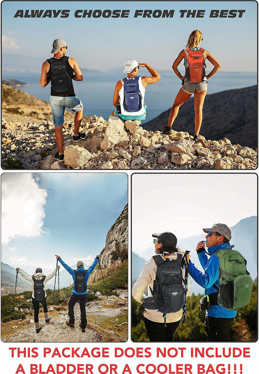 Hiking Daypack 15L Lightweight Waterproof Backpack