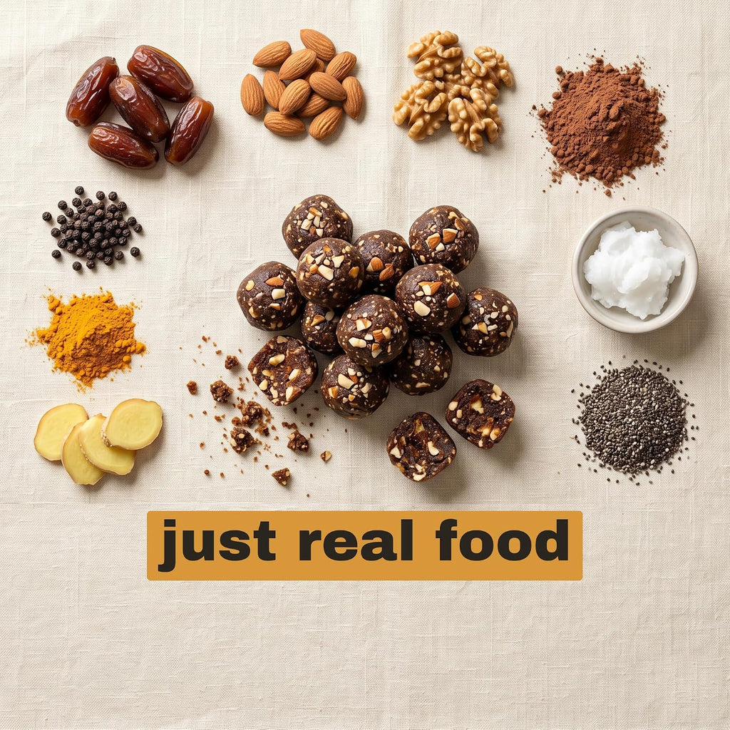 DATI Date Bites, High Fiber Healthy Snack, No Added Sugar, Ginger Turmeric