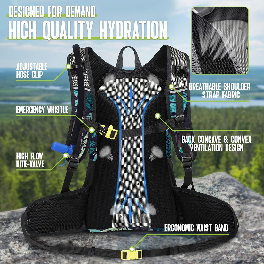 N NEVO RHINO Hydration Backpack, 18L Hiking Backpack with 3L Water Bladder