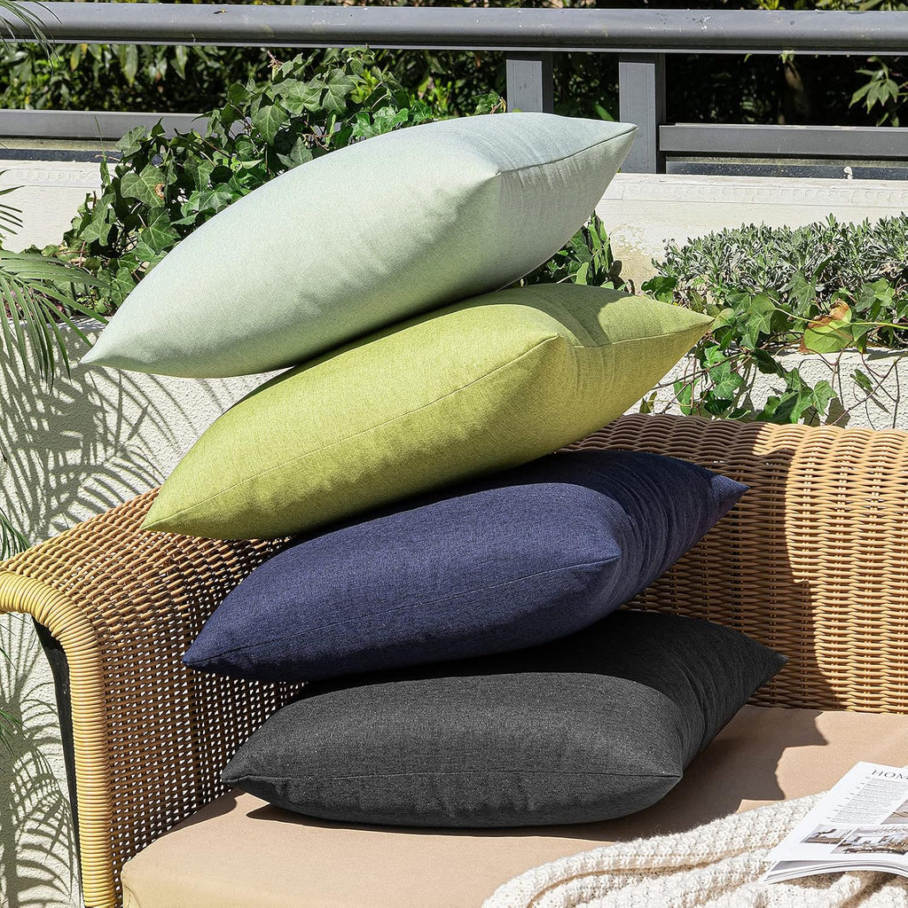 MIULEE Decorative Outdoor Pillow Covers Waterproof 18x18 Black