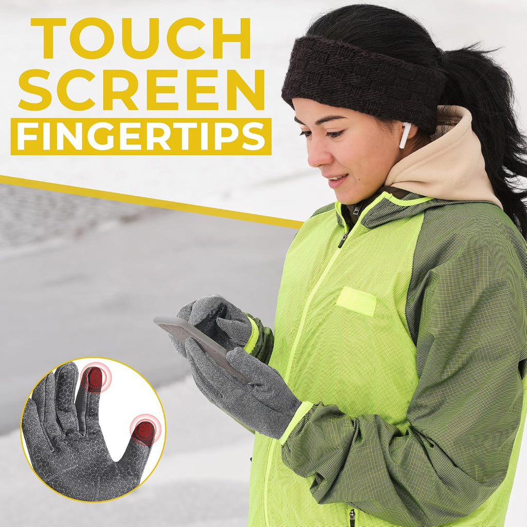 HANDLANDY Lightweight Running Gloves for Women & Men, Touchscreen Gloves with Fleece Lining & Anti-Slip Grip for Cycling, Biking, Commuting & as a Ski Glove Liner
